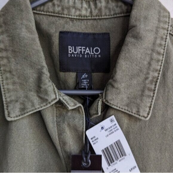 Gold Buffalo David Bitton green canvas button down vest - Picture 3 of 6